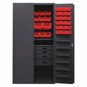 DURHAM MANUFACTURING 3501584RDR-1795 Industrial Cabinet, 14 Gauge, 58 Bin, Red Flush | AH6RTA 36FA92