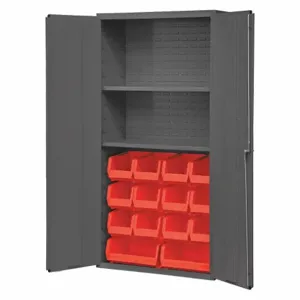 DURHAM MANUFACTURING 3602-BLP-14-2S-1795 Industrial Cabinet, 14 Gauge, 14 Bin, Red | AH6RTN 36FC05