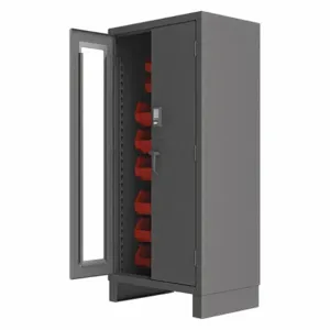 DURHAM MANUFACTURING 3702CXC-30B-1795 Digital Cabinet, 14 Gauge, 30 Bin, Red | AH6RJN 36EZ23