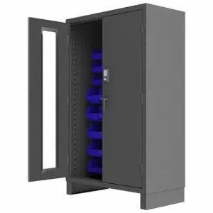 DURHAM MANUFACTURING 3703CXC-42B-5295 Digital Cabinet, 14 Gauge, 42 Bin, Blue | AH6RJT 36EZ27