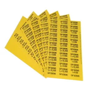 DURHAM MANUFACTURING 375-D706 Label, SAE Cap Screw, Yellow, 6 Page | CF6JPX