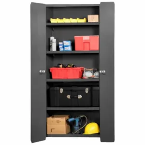 DURHAM MANUFACTURING 3953-4S-95 Space Saving Cabinet, 4 Adjustable Shelf, 14 Gauge, Size 36 x 24 x 84 Inch | AD2FLZ 3NYK2