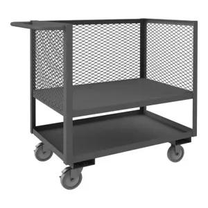 DURHAM MANUFACTURING 3SLT-EX1832-1.2K-95 3 Sided Low Deck Truck, Mesh, Capacity 1200 Lbs, Size 18 x 32 Inch | CF6JQJ