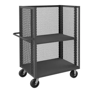 DURHAM MANUFACTURING 3ST-EX2448-1AS-95 Mesh Stock Truck, 3 Sided, 1 Adjustable Shelf, Size 24 x 48 Inch | CF6JQV