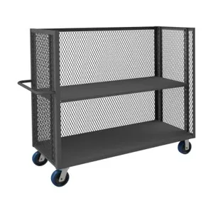 DURHAM MANUFACTURING 3ST-EX2460-1AS-6PU-95 Mesh Stock Truck, 3 Sided, 1 Adjustable Shelf, Size 24 x 60 Inch | CF6JRC