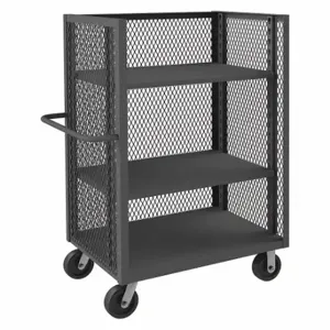 DURHAM MANUFACTURING 3ST-EX3060-2AS-95 Mesh Stock Truck, 3 Sided, 2 Adjustable Shelf, Size 30 x 60 Inch | CF6JRV