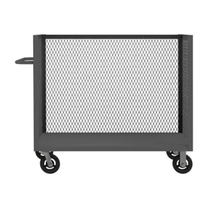 DURHAM MANUFACTURING 3ST-EX304845-8MR-95 Mesh Stock Truck, 3 Sided, 1 Base Shelf, Size 30 x 48 Inch | CF6JRT