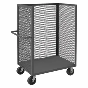 DURHAM MANUFACTURING 3ST-EX3660-95 Mesh Stock Truck, 3 Sided, 1 Base Shelf, Size 36 x 60 Inch | CF6JTG