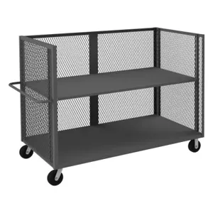 DURHAM MANUFACTURING 3ST-EX3672-1AS-95 Stock Cart With 3 Side, Width 72 Inch | AE4MYF 5LVU0