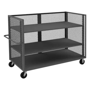 DURHAM MANUFACTURING 3ST-EX3672-2AS-95 Stock Cart With 3 Side, Size 36 x 72 Inch, Steel | AE4MYH 5LVU2