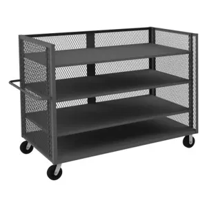 DURHAM MANUFACTURING 3ST-EX3672-3AS-95 Stock Cart With 3 Side, Length 36 Inch | AE4MYM 5LVU6