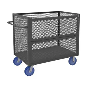 DURHAM MANUFACTURING 3STDG-EX3048-8PU-95 Mesh Stock Truck, Drop Gate, 3 Sided, Size 30 x 48 Inch | CF6JTJ