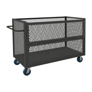 DURHAM MANUFACTURING 3STDG-EX3060-6PU-95 Mesh Stock Truck, 3 Sided, Drop Gate, Size 30 x 60 Inch | CF6JTL