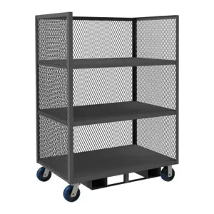 DURHAM MANUFACTURING 3STFP-EX2448-3-6PU-95 Mesh Stock Truck, Forklift Pocket, 3 Sided, 3 Shelf, Size 24 x 48 Inch | CF6JTQ