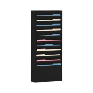 DURHAM MANUFACTURING 406-08 Literature Rack, 10 Large Pocket, Black | CF6JUJ