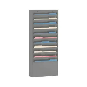 DURHAM MANUFACTURING 406-95 Literature Rack, 10 Large Pocket, Gray | CF6JUL