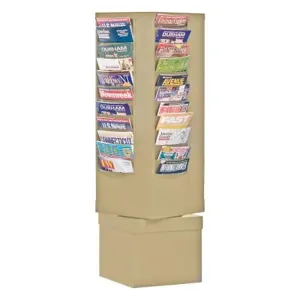 DURHAM MANUFACTURING 410-75 Rotary Literature Rack, 44 Pocket, Steel, Tan | CF6JUT