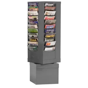 DURHAM MANUFACTURING 410-95 Rotary Literature Rack, 44 Pocket, Steel, Gray | CF6JUU