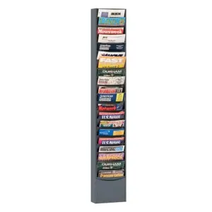 DURHAM MANUFACTURING 411-95 Literature Rack, 20 Large Pocket, Gray | CF6JUX