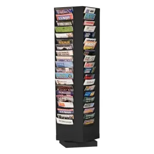 DURHAM MANUFACTURING 416-08 Rotary Literature Rack, 80 Pocket, Black | CF6JVB