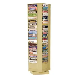 DURHAM MANUFACTURING 416-75 Rotary Literature Rack, 80 Pocket, Tan | CF6JVC