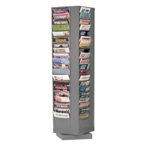 DURHAM MANUFACTURING 416-95 Rotary Literature Rack, 80 Pocket, Gray | CF6JVD