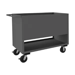 DURHAM MANUFACTURING 4SLT-1836-2K-95 Low Deck Truck With Phenolic Caster, Solid, 4 Sided, 2 Shelf, Size 36 x 18 Inch | CF6JWJ