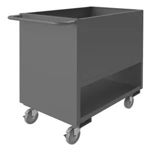 DURHAM MANUFACTURING 4SLT-2436-1.2K-95 Low Deck Truck, Solid, 4 Sided, 2 Shelf, Size 36 x 24 Inch | CF6JWK