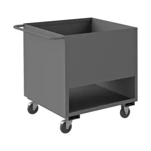 DURHAM MANUFACTURING 4SLT-3036-5PO-95 Low Deck Truck, Solid, 4 Sided, 2 Shelf, Size 36 x 30 Inch | CF6JWP