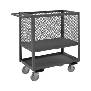 DURHAM MANUFACTURING 4SLT-EX1832-1.2K-95 Mesh Box Truck, Low Deck, 4 Sided, 2 Shelf, Size 32 x 18 Inch | CF6JWT