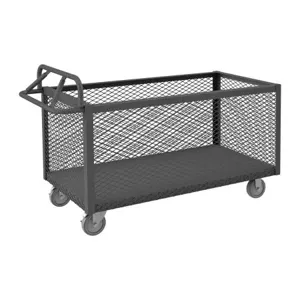 DURHAM MANUFACTURING 4STE-EX-2448-5PU-95 Mesh Box Truck, 4 Sided, Ergonomic Handle, Size 48 x 24 Inch | CF6JXF