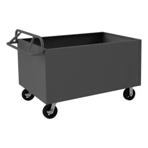 DURHAM MANUFACTURING 4STE-SM-3048-6MR-95 Solid Box Truck, 4 Sided, With Ergonomic Handle, Size 48 x 30 Inch, Steel | CF6JXN