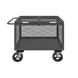 DURHAM MANUFACTURING 4STHC-EX-2436-6MR-95 Mesh Box Truck, 4 Sided, Hinged Cover, Size 36 x 24 Inch | CF6JXV