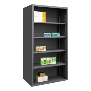 DURHAM MANUFACTURING 5007-4S-95 Enclosed Shelving, 4 Shelf, 12 Gauge, Size 48 x 18 x 72 Inch | CF6JYC