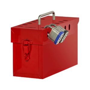 DURHAM MANUFACTURING 602-17 Group Lockout Box, 13 Lock Holder, Red | CF6KAG