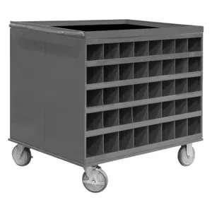 DURHAM MANUFACTURING 664-95 Stock Cart, 2 Sided, 80 Bin Opening, Size 34 x 24 x 30 Inch | CF6KAP