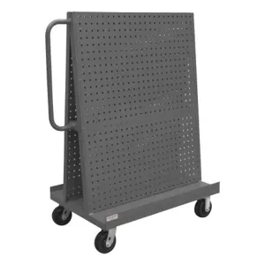 DURHAM MANUFACTURING AF-243652-PBS60-5PH-95 A-Frame Panel Truck, Pegboard Panel, Size 24 x 42-1/2 x 52 Inch, Gray | CF6KAZ