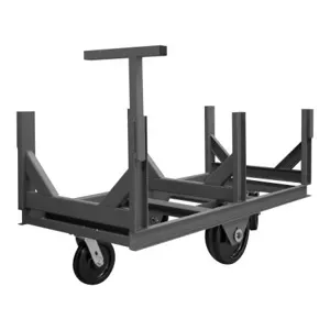 DURHAM MANUFACTURING BCTEH-2860-5K-95 Bar Cradle Truck, 3 Cradle, Handle, Size 28 x 60 x 30-1/4 Inch | CF6KCQ