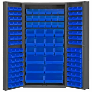 DURHAM MANUFACTURING DC-BDLP-132-5295 Industrial Cabinet, 14 Gauge, 132 Bin Blue Deep | AH6RUD 36FC19