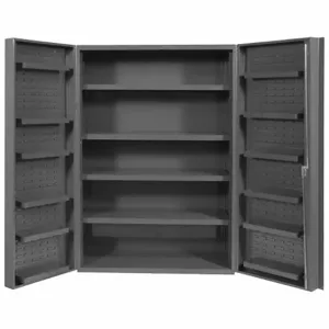 DURHAM MANUFACTURING DC36-4S12DS-95 Cabinet, 12 Door Tray, 4 Adjustable Shelf, 14 Gauge, Size 36 x 72 Inch | AB3MCV 1UBK4