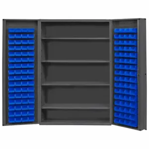 DURHAM MANUFACTURING DC48-128-4S-5295 Industrial Cabinet, 14 Gauge, 128 Bin, Blue | AH6RTX 36FC13