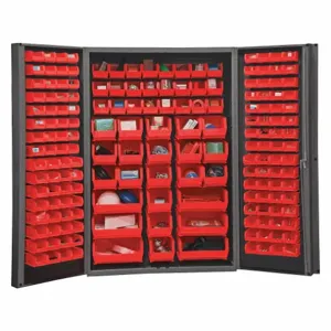 DURHAM MANUFACTURING DC48-176-1795 Industrial Cabinet, 14 Gauge, 176 Bin, Red | AH6RTY 36FC14