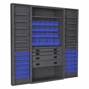 DURHAM MANUFACTURING DCBDLP584RDR-5295 Industrial Cabinet, 14 Gauge, 58 Bin, Blue Deep | AH6RUH 36FC23