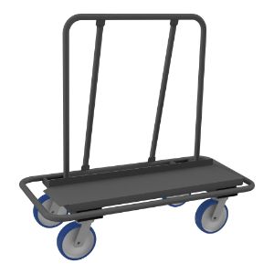 DURHAM MANUFACTURING DT-2448-8PU-95 Panel Moving Truck With Polyurethane Caster, Deck Size 12 x 43-15/16 Inch, Gray | CF6KDN