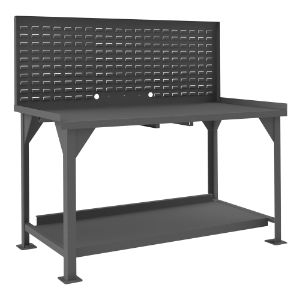 DURHAM MANUFACTURING DWB-3060-BE-LP-95 Workbench, Louvered Panel, Size 60 x 30 x 57-7/16 Inch | CF6KDW