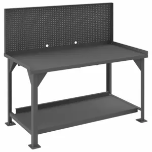 DURHAM MANUFACTURING DWB-3060-BE-PB-95 Workbench, Pegboard Riser, Size 60 x 30 x 34 Inch | AA7DVL 15V195