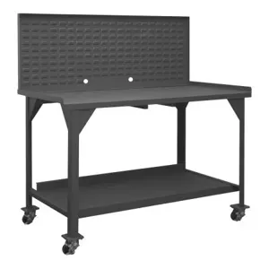 DURHAM MANUFACTURING DWBM-3060-BE-LP-95 Mobile Workbench, Louvered Panel, Size 60 x 30 x 61-5/8 Inch | CF6KEC