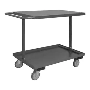 DURHAM MANUFACTURING EAS-1824-95 Easy Access Shelf Cart, 2 Shelf, Size 18 x 30 x 35-13/16 Inch, Gray | CF6KEG