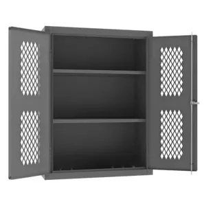 DURHAM MANUFACTURING EMDC-361848-95 Ventilated Shelf Cabinet, 14 Gauge, 2 Shelf, Size 36 x 18 x 48 Inch | CF6KFC