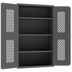 DURHAM MANUFACTURING EMDC-362472-95 Ventilated Shelf Cabinet, 3 Adjustable Shelf, 14 Gauge, Size 36 x 24 x 72 Inch | AD2FMC 3NYK5